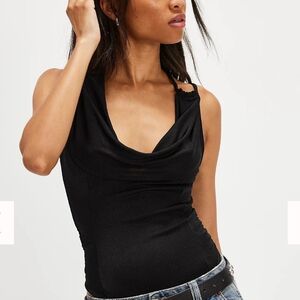 NWT FREE PEOPLE First Choice  Black Bodysuit